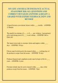 MN LIFE AND HEALTH INSURANCE ACTUAL&NewLine;EXAM PREP 2026 ALL QUESTIONS AND&NewLine;CORRECT DETAILED ANSWERS ALREADY A&NewLine;GRADED WITH EXPERT FEEDBACK &vert;NEW AND&NewLine;REVISED