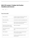 BIOL 351 Module 1&colon; Problem Set Practice&NewLine;Questions and Answers