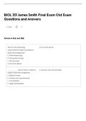 BIOL 351 James Smith Final Exam Old Exam&NewLine;Questions and Answers