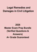 Legal Remedies and Damages in Civil Litigation Final Test Questions and Answers PDF Study Guide