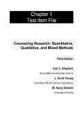 Test Bank for Counseling Research&colon; Quantitative&comma; Qualitative&comma; and Mixed Methods&comma; 3rd Edition by Carl J&period; Sheperis&comma; J&period; Scott Young & M&period; Harry Daniels &lpar;ISBN&colon; 978-0138058258&rpar; &ndash; Comprehensive Research Methods Exam Questions & Study Resource