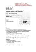 2025 OCR A Level Mathematics B &lpar;MEI&rpar; H640-03 Pure Mathematics and Comprehension Verified Question Paper With Marking Scheme and Solution 2025&sol; 2026