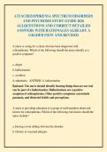 ATI SCHIZOPHRENIA SPECTRUM DISORDERS&NewLine;AND PSYCHOSIS STUDY GUIDE 2026&NewLine;ALLQUESTIONS AND CORRECT DETAILED&NewLine;ANSWERS WITH RATIONALES ALREADY A&NewLine;GRADED &vert;NEW AND REVISED
