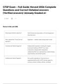 CFSP Exam - Full Guide  Newest 2026 Complete Questions and Correct Detailed Answers &lpar;Verified Answers&rpar; &vert;Already Graded A&plus;