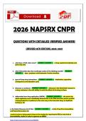 2026 NAPSRX CNPR QUESTIONS WITH DETAILED VERIFIED ANSWERS &lpar;REVISED 18TH EDITION&rpar; 2026&ndash;2027