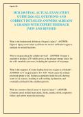 HCR 240 FINAL ACTUAL EXAM STUDY&NewLine;GUIDE 2026 ALL QUESTIONS AND&NewLine;CORRECT DETAILED ANSWERS ALREADY&NewLine;A GRADED WITH EXPERT FEEDBACK&NewLine;&vert;NEW AND REVISED