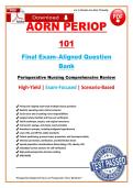 AORN Periop 101 Final Exam Aligned Question Bank &vert; 980&plus; Perioperative Nursing Q&A with Answers&NewLine;&NewLine;