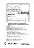 Edexcel A Level June 2026 Mathematics Paper 31 Statistics Predicted Question Paper