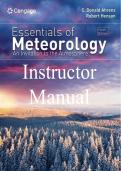 Instructor Manual Essentials of Meteorology An Invitation to the Atmosphere 9th Edition By Donald