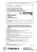 Edexcel A Level June 2026 Mathematics Paper 32 Mechanics Predicted Question Paper