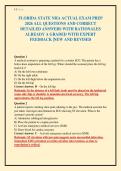 FLORIDA STATE NHA ACTUAL EXAM PREP&NewLine;2026 ALL QUESTIONS AND CORRECT&NewLine;DETAILED ANSWERS WITH RATIONALES&NewLine;ALREADY A GRADED WITH EXPERT&NewLine;FEEDBACK &vert;NEW AND REVISED