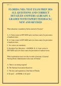FLORIDA NHA TEST EXAM PREP 2026&NewLine;ALL QUESTIONS AND CORRECT&NewLine;DETAILED ANSWERS ALREADY A&NewLine;GRADED WITH EXPERT FEEDBACK &vert;&NewLine;NEW AND REVISED&NewLine;