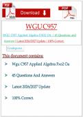 WGU C957 Applied Algebra FXO2 OA &vert; 45 Questions and Answers &vert; Latest 2026&sol;2027 Update &vert; 100&percnt; Correct&NewLine;