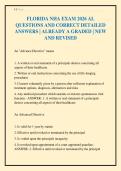 FLORIDA NHA EXAM 2026 AL&NewLine;QUESTIONS AND CORRECT DETAILED&NewLine;ANSWERS &vert; ALREADY A GRADED &vert; NEW&NewLine;AND REVISED