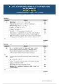 Edexcel A Level June 2026 Further Mathematics Further Pure Mathematics 2 Predicted Mark Scheme