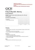2025 OCR A Level History A Y312-01 Popular Culture and the Witchcraze of the 16th and 17th Centuries Verified Question Paper With Marking Scheme and Solution 2025&sol; 2026
