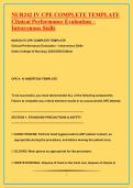 NUR242 IV CPE COMPLETE TEMPLATE Clinical Performance Evaluation &ndash; Intravenous Skills