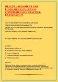 HEALTH ASSESSMENT AND FUNDAMENTALS 2 EXAM COMPREHENSIVE PRACTICE EXAMINATION