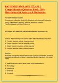 PATHOPHYSIOLOGY EXAM 2 Comprehensive Question Bank 200&plus; Questions with Answers & Rationales