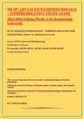 NR 507 ADVANCED PATHOPHYSIOLOGY &ndash; COMPREHOLUSIVE STUDY GUIDE&NewLine;2025&sol;2026 Edition Weeks 1-8 Chamberlain University