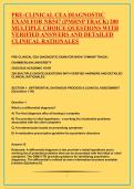 PRE-CLINICAL CEA DIAGNOSTIC EXAM FOR NR547 &lpar;PMHNP TRACK&rpar; 200 MULTIPLE CHOICE QUESTIONS WITH VERIFIED ANSWERS AND DETAILED CLINICAL RATIONALES