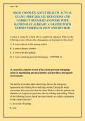 NR341 COMPLEX ADULT HEALTH ACTUAL&NewLine;EXAM 1 PREP 2026 ALL QUESTIONS AND&NewLine;CORRECT DETAILED ANSWERS WITH&NewLine;RATIONALES ALREADY A GRADED WITH&NewLine;EXPERT FEEDBACK &vert;NEW AND REVISED