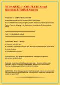 NCOA QUIZ 2 &ndash; COMPLETE Actual Questions & Verified Answers