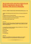 NR 222 HEALTH AND WELLNESS EXAM BANK Comprehensive Review 200&plus; Questions with Answers & Rationales