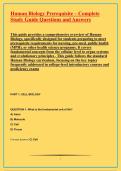 Human Biology Prerequisite &ndash; Complete Study Guide Questions and Answers