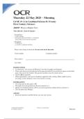 2025 OCR GCSE Combined Science B &lpar;Twenty First Century Science&rpar; J260-07 Physics &lpar;Higher Tier&rpar; Complete Question Paper With Marking Scheme and Solution 2025&sol; 2026