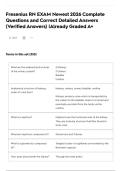 Fresenius RN EXAM Newest 2026 Complete Questions and Correct Detailed Answers &lpar;Verified Answers&rpar; &vert;Already Graded A&plus;