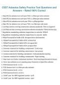 CSST Asbestos Safety Practice Test Questions and Answers &ndash; Rated 100&percnt; Correct 2026&sol;2027 Comprehensive Review Guide
