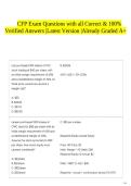 CFP Exam Questions with all Correct & 100&percnt; Verified Answers &vert;Latest Version &vert;Already Graded A&plus;