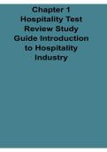 Chapter 1 Hospitality Test Review Study Guide Introduction to Hospitality Industry With Practice Questions and Solution 2025&sol; 2026