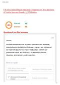 FTCE Exceptional Student Education-Competency 1A Test &vert; Questions & Verified Answers&vert; Graded A&plus;&vert; 2026 Edition&period;