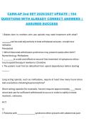 CARN-AP 2nd Set 2026&sol;2027 Update &ndash; 194 Questions with Correct Answers &ndash; Comprehensive Certification Practice Exam Review Guide
