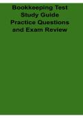 Bookkeeping Test Study Guide Practice Questions and Exam Review With Solution 2025&sol; 2026