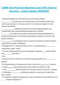 CARN Test Practice Questions and Correct Answers 2026&sol;2027 &ndash; Latest Updated Comprehensive Certification Review Guide