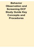 Behavior Observation and Screening DCF Study Guide Key Concepts and Procedures With Practice Questions and Solution 2025&sol; 2026