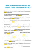 CARN Test Exam Review Questions and Answers 2026&sol;2027 &ndash; Rated 100&percnt; Correct Comprehensive Certification Study Guide