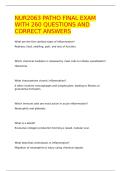 NUR2063 PATHO FINAL EXAM WITH 260 QUESTIONS AND CORRECT ANSWERS 
