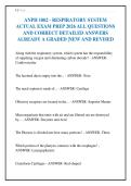 ANPH 1002 - RESPIRATORY SYSTEM&NewLine;ACTUAL EXAM PREP 2026 ALL QUESTIONS&NewLine;AND CORRECT DETAILED ANSWERS&NewLine;ALREADY A GRADED &vert;NEW AND REVISED