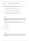 nursing notes chapter 17 respiratory function assessment with verified Solutions UPDATED&excl;&excl;&excl;&period;
