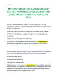 MATERNITY HESI TEST BANK &lpar;COMBINED&NewLine;RED HESI AND OTHER SOURCES&vert; UPDATETD&NewLine;QUESTIONS WITH VERIFIED SOLUTIONS&NewLine;2026
