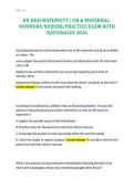RN HESI MATERNITY &vert; OB & MATERNALNEWBORN NURSING PRACTICE EXAM WITH&NewLine;RATIONALES 2026