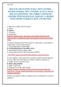 BRANCH 2 SPCB &lpar;STRUCTURAL PEST CONTROL&NewLine;BOARD&rpar; GENERAL PEST CONTROL ACTUAL EXAM&NewLine;2026 ALL QUESTIONS AND CORRECT DETAILED&NewLine;ANSWERS WITH RATIONALES ALREADY A GRADED&NewLine;WITH EXPERT FEEDBACK &vert;NEW AND REVISED