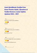 Intuit QuickBooks Certified User Exam Practice Guide &vert; Questions & Verified Answers &vert; Latest Update Updated 2026 &ndash; 2027&period;&NewLine;&NewLine;   