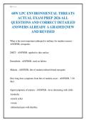 68W LPC ENVIRONMENTAL THREATS&NewLine;ACTUAL EXAM PREP 2026 ALL&NewLine;QUESTIONS AND CORRECT DETAILED&NewLine;ANSWERS ALREADY A GRADED &vert;NEW&NewLine;AND REVISED&NewLine;