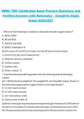 NBRC TMC Certification Exam Practice Questions and Verified Answers with Rationales 2026&sol;2027 &ndash; Complete Respiratory Care Study Guide