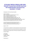 ATI PN ADULT MEDICAL SURGICAL &lpar;MED-SURG&rpar; 2026&sol;2027 Proctored Exam with NGN Actual Exam 100&percnt; Verified Questions and Answers Pass Guaranteed - A&plus; Graded